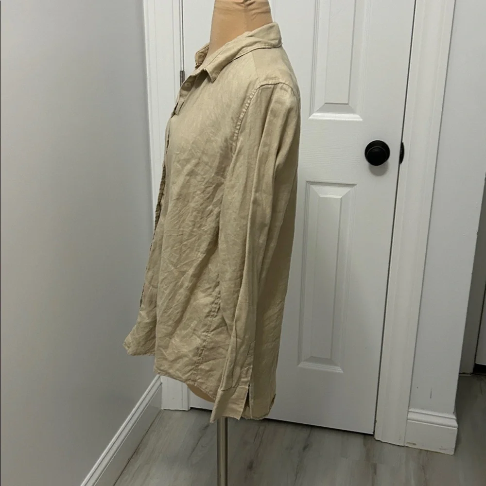 Quince Tan Linen Button Down Shirt - Picture 5 of 9